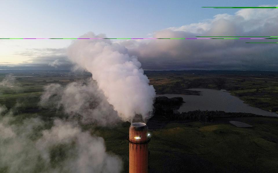 A drone view of the chimney of the Candiota III coal-fired power plant in Candiota, Brazil, May 9, 2025. A delegation of cardinals, bishops and lay activists gives the Brazil church a strong presence at the 30th United Nations climate change conference, or COP30, taking place Nov. 10-21 in Belém. (OSV News/Reuters/Diego Vara)
