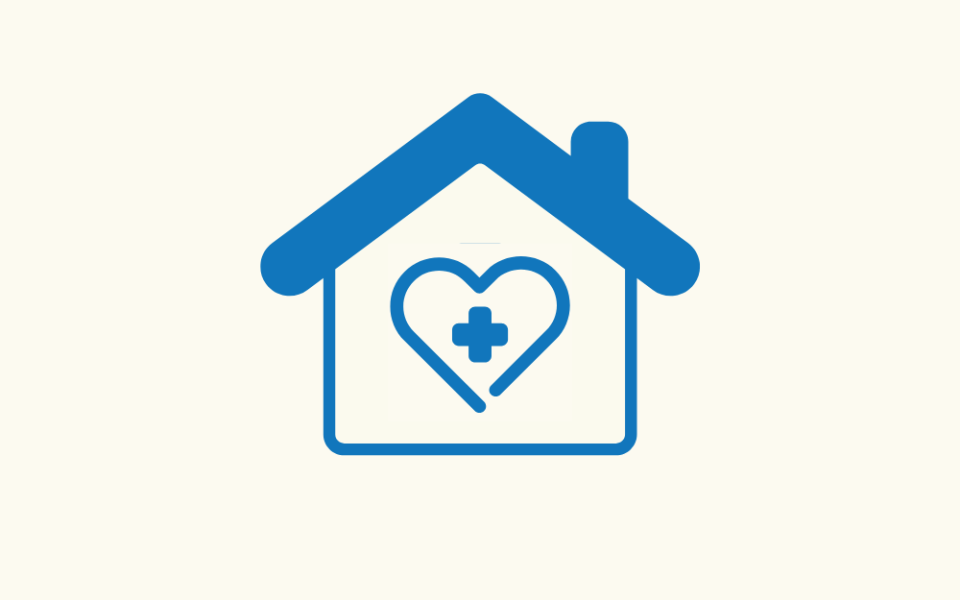 A medical cross inside of a heart symbol, inside of a symbol of a building (GSR graphic/Olivia Bardo)