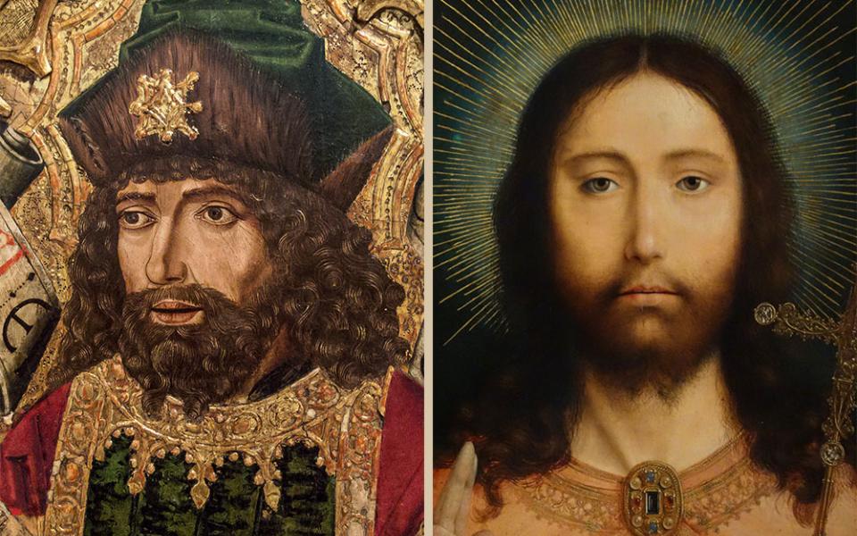 Left: The prophet Joel, depicted in a painting from circa 1481-87 by Martín Bernat y Miguel Ximénez. Right: Christ Salvator Mundi, depicted in a 1505 painting by Quinten Metsys. (Wikimedia Commons images)
