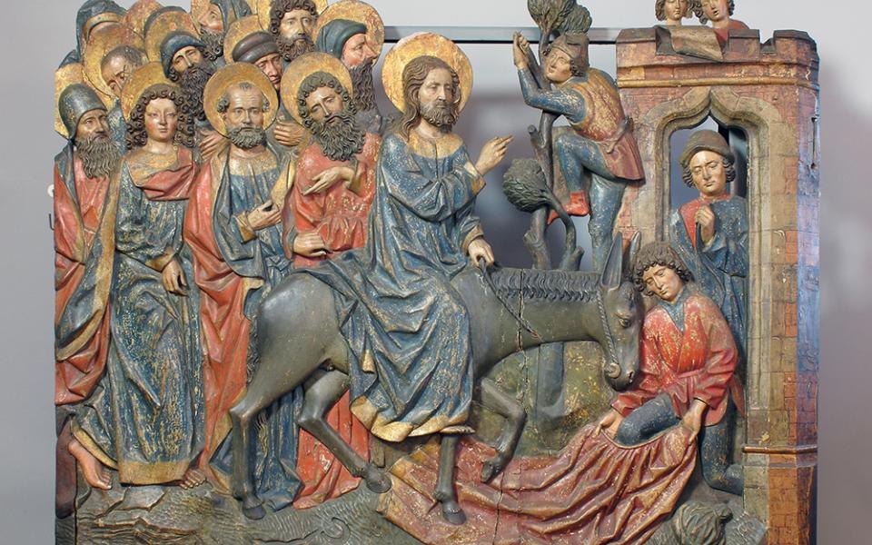 "Entry into Jerusalem Relief," a 15th-century German sculpture (Metropolitan Museum of Art)
