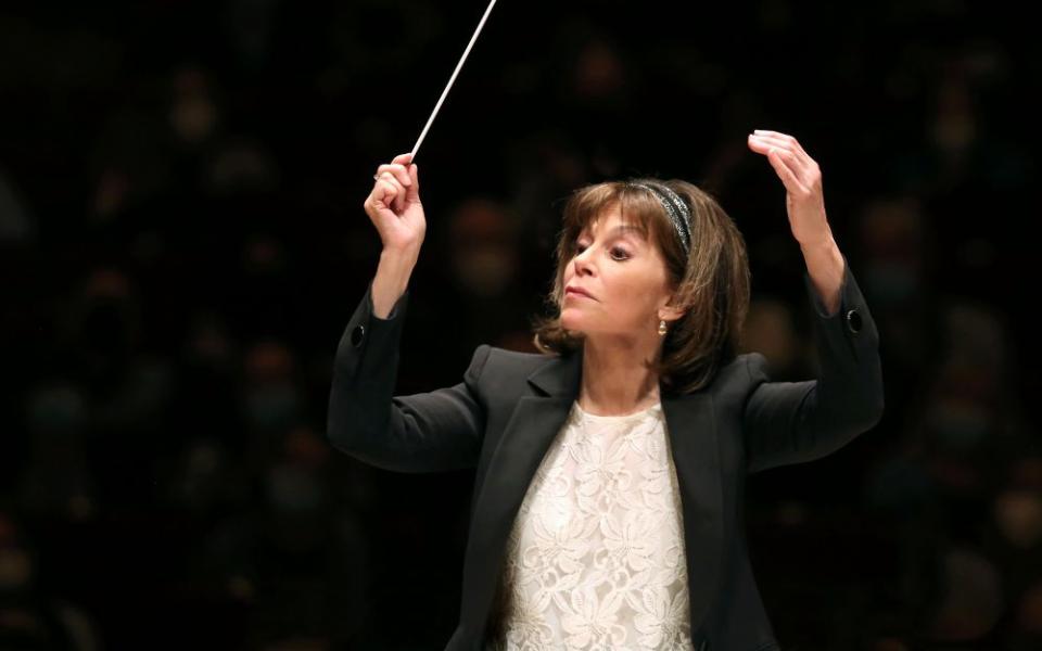 JoAnn Falletta, music director for the Buffalo Philharmonic Orchestra, will conduct "Francis: An Oratorio in Nine Scenes" Oct. 10 and 11. The oratorio brings together music composed by Richard Danielpour and a Fransiscan-inspired libretto by Franciscan Sr. Margaret Carney. (Steve J. Sherman) 