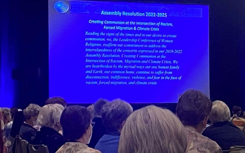 The Leadership Conference of Women Religious voted to reaffirm the 2019-2022 resolution for the next three years through 2025, prioritizing projects and efforts that focus on the intersection of racism, forced migration and the climate crisis. (GSR photo)