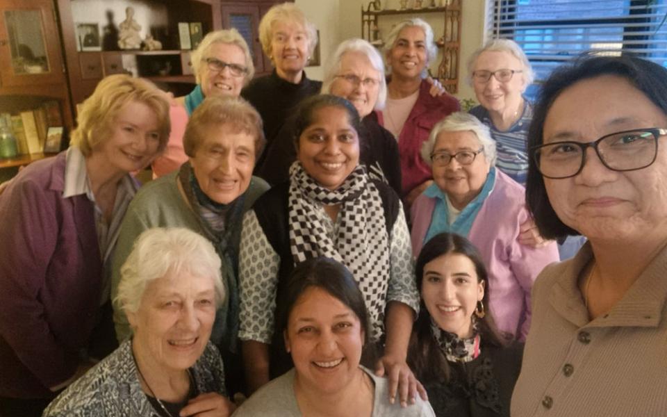 Women of Catholic nongovernmental organizations gather to celebrate at the conclusion of the 66th Commission on the Status of Women. (Courtesy of Durstyne Farnan)