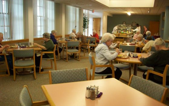 Social distancing at the Adorers of the Blood of Christ retirement center in Ruma, Illinois (Sr. Mary Alan Wurth, ASC)