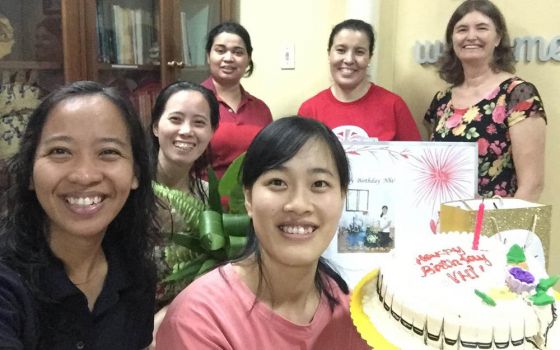 Our community celebrates the birthday of a Vietnamese sister. (Courtesy of Jennibeth Sabay)