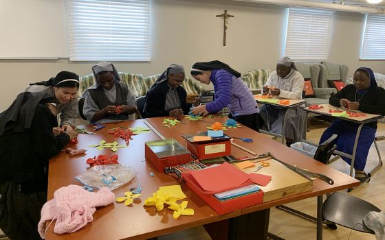 During Christmas break when students at Assumption College for Sisters were still "COVID-bound," a few of the sisters took turns teaching crafts to the others. (Courtesy of Assumption College for Sisters)