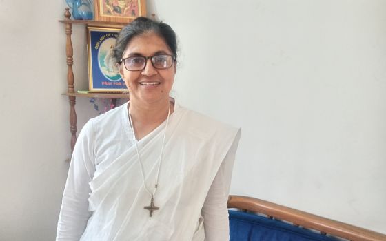 Sr. Reba Veronica D'Costa at the convent of the Congregation of Our Lady of the Missions in Dhaka, Bangladesh. She is one of four writers creating a book on interfaith harmony. (GSR photo/Sumon Corraya)