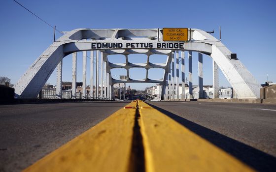 The Edmund Pettus Bridge is seen Jan. 8, 2015, in Selma, Alabama. The bridge was the scene of a major civil rights confrontation in March 1965, in which police beat protesters who were marching to demand voting rights for African Americans. (CNS)