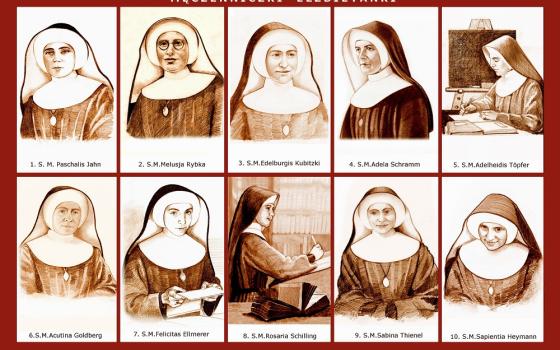 Pope Francis has approved the beatification of 10 Polish nuns, all members of the Congregation of Sisters of St. Elizabeth, who were killed by Soviet troops in the waning days of World War II. Pictured clockwise are Sisters Maria Paschalis Jahn, Melusja, 