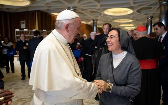 Pope Francis with Salesian Sr. Alessandra Smerilli at the Vatican in an undated photo 