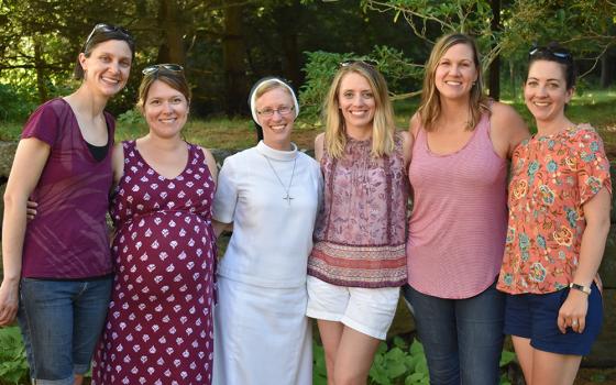 Friends from camp attend Sr. Kathryn Press' final vows party in August 2018. (Courtesy of Kathryn Press)