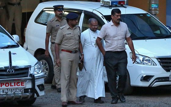 Bishop Franco Mulakkal is seen outside a crime branch office in Cochin, India, Sept. 19, 2018. On Jan. 14, a court in southern India's Kerala state acquitted him of all charges of raping a nun. (CNS)