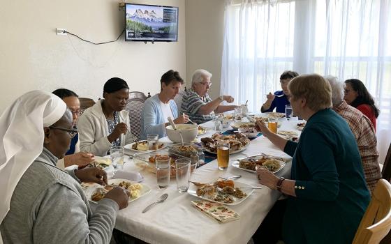 Sisters ministering to migrants in Texas' Rio Grande Valley gathered with guests for Thanksgiving. (Courtesy of Immaculate Heart of Mary Sr. Elvia Mata)