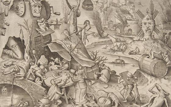 The vice of gluttony is represented in a 1560s print after Pieter Bruegel the Elder. (Wikimedia Commons/Metropolitan Museum of art)