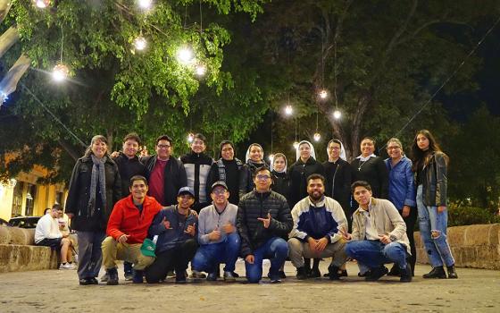 A group of young adults and members of the Verbum Dei Missionary Fraternity on a pilgrimage to the Sanctuary of Our Lady of Guadalupe in Morelia, Mexico (Courtesy of Asaid Castro)