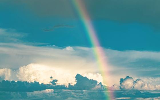 Rainbow over water