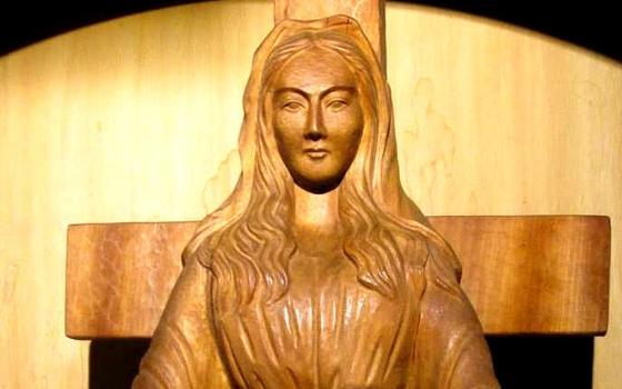 A wooden statue of Our Lady of Akita is seen in this undated photo. On July 6, 1973, Sister Agnes Sasagawa of the Handmaids of the Eucharist in Akita, Japan, reported receiving messages from a wooden statue of Mary and witnessed the statue weeping many times. (OSV News/SICDAMNOME, via Wikipedia CC BY-SA 4.0)