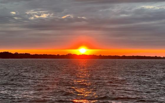 sunset over a lake