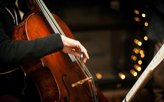 a person playing the cello.