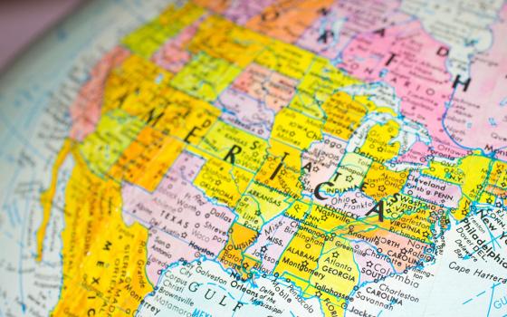A map of the United States on a globe (Dreamstime/Littleny)