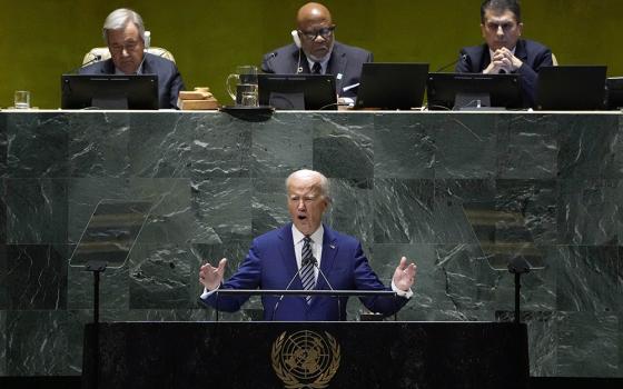 President Joe Biden addresses the 78th session of the United Nations General Assembly on Sept. 19. (AP photo/Richard Drew, File)