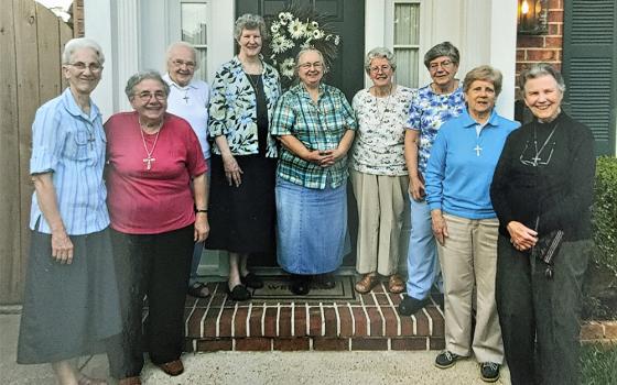 Sr. Carolyn Brockland (fourth from left) and the Ursuline community in New Orleans in 2017 (Courtesy of The National Votive Shrine of Our Lady of Prompt Succor)