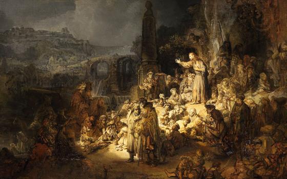 "The Sermon of John the Baptist" (1634-35) by Rembrandt (Staatlichen Museen zu Berlin)