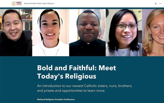 The homepage for the National Religious Vocation Conference's StoryMap website "Bold and Faithful: Meet Today's Religious" (GSR screenshot)