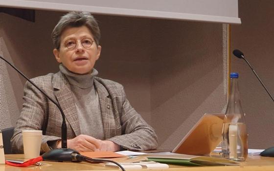Dominican Sr. Véronique Margron, who has been president of Conférence des Religieux et Religieuses de France (CORREF) since 2016, is pictured in a Nov. 21 photo at CORREF's general assembly in Lourdes, France. (OSV News/Courtesy of CORREF)