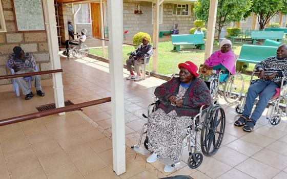 Elderly residents at the facility of the Little Sisters of the Poor in Nairobi, Kenya, where the economically disadvantaged receive essential services such as food, shelter, clothing and health care (Adelaide Ndilu)