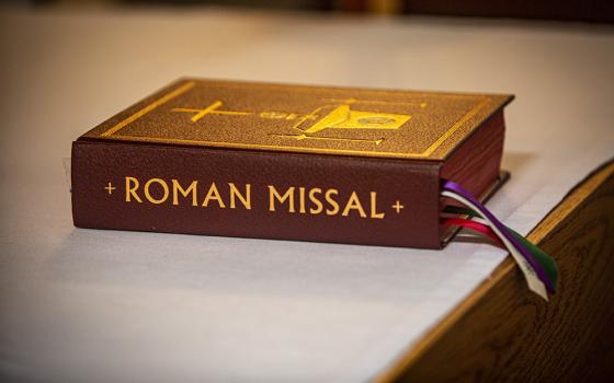 The Roman Missal is visible on the altar in the Cathedral of St. Peter in Wilmington, Delaware, May 27, 2021. (CNS/Chaz Muth)