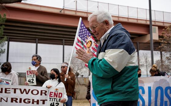 Ruben Garcia, director of Annunciation House, attends a march to demand an end to the immigration policy called "Title 42" and to support the rights of migrants coming to the border in downtown El Paso, Texas, Jan. 7, 2023. (OSV News/Reuters/Paul Ratje)
