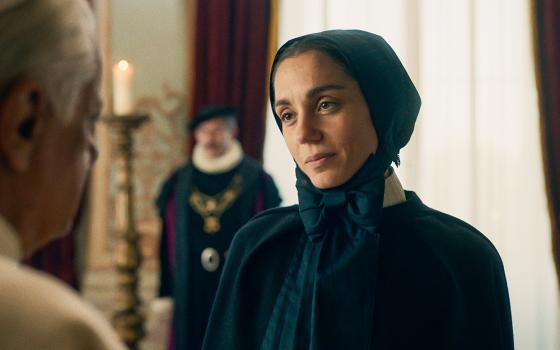  In a scene from the film "Cabrini," Mother Frances Xavier Cabrini, played by Italian actress Cristiana Dell'Anna, meets with Pope Leo XIII, played by veteran Italian actor Giancarlo Giannini, at the Vatican. (Courtesy of Angel Studios)