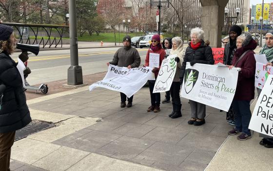 Members of the Dominican Sisters of Peace, along with members of the Coalition of Christians for a Free Palestine and others, march in Columbus, Ohio, to demand a cease-fire in Gaza on March 18. 
