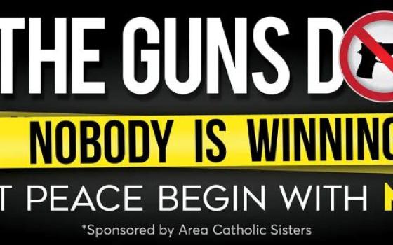 The Sisters of Charity of Cincinnati partnered with other religious congregations in their region to place an anti-gun violence billboard along Interstate 75.