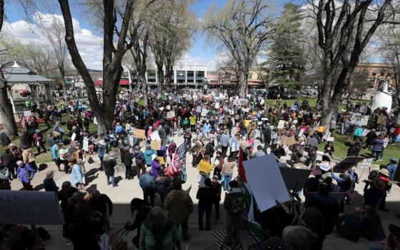 large crowd of demonstrators