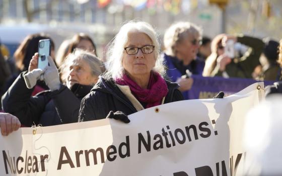 Martha Hennessy at protest