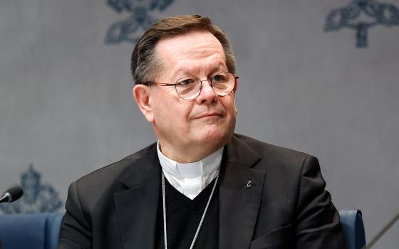Canadian Cardinal Gérald Lacroix of Quebec attends a press briefing on the Synod of Bishops on synodality at the Vatican Oct. 17, 2024. (CNS/Lola Gomez)