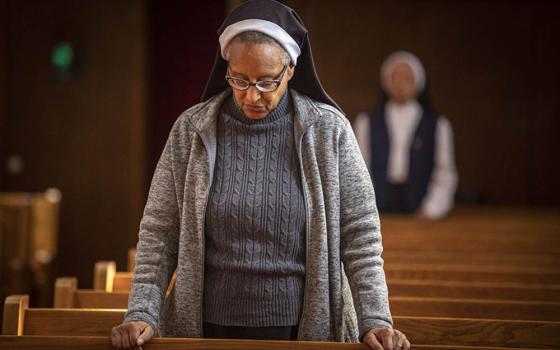 Oblate Sr. Marcia Hall prays during Mass in the chapel of the mother house of the Oblate Sisters of Providence near Baltimore Feb. 9, 2022. (OSV News/Chaz Muth)