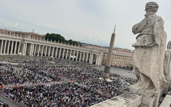 An estimated 100,000 people were at St. Peter's Square for Pope Leo XIV's "Regina Caeli" blessing May 11, four days after he was elected to lead the Catholic Church.