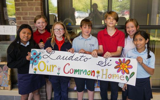 In September 2024, students at St. Leo Catholic School in Versailles, Kentucky, held a Laudato Si' family art show inspired by Pope Francis' encyclical on the environment "Laudato Si', on Care for Our Common Home." The art project was spurred by the Lexington Diocese's directive for parishes to develop Laudato Si' action plans, which include ecological education as a component. (Courtesy of Lexington Diocese)
