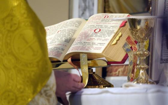 A sacramentary is seen on the altar during a traditional Latin Mass in this file photo dated July 18, 2021, at St. Josaphat Church, Flushing, in the Queens borough of New York City. (OSV News/Gregory Shemitz)