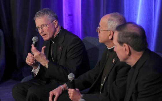 Bishops with microphones