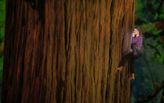 Idina Menzel as Jesse in the Broadway musical "Redwood." (Matthew Murphy and Evan Zimmerman)
