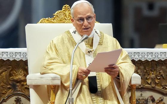 Pope Leo XIV gives his homily during Mass on the feast of the Sacred Heart of Jesus in St. Peter’s Basilica at the Vatican June 27, 2025. On July 9 Leo will use a new formulary of prayers and biblical readings to celebrate a Mass "for the care of creation." (CNS/Lola Gomez)