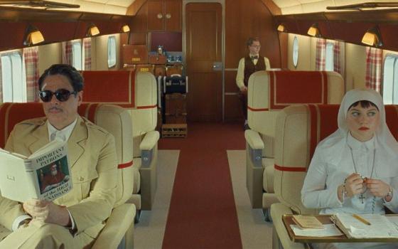 Benicio del Toro plays businessman Zsa-zsa Korda, and Mia Threapleton plays his estranged daughter, a nun named Liesl, in Wes Anderson's "The Phoenician Scheme." (TPS Productions)