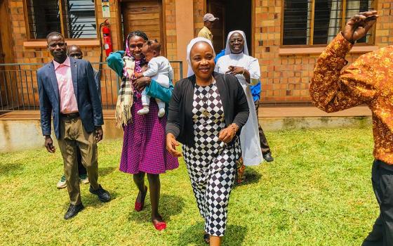 Notre Dame de Namur Sr. Eucharia Madueke after a meeting at the Pope John Paul II Justice and Peace Centre in Kampala, Uganda. (Courtesy of Eucharia Madueke)