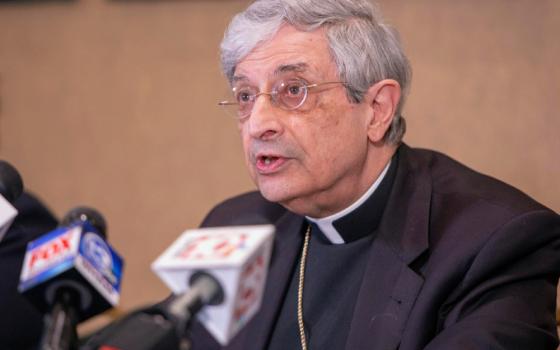Bishop Salvatore R. Matano of Rochester, N.Y., is pictured in a 2019 photo speaking during a news conference at the pastoral center in Rochester. On Sept. 5, 2025, U.S. Bankruptcy Judge Paul R. Warren signed an order confirming the Eighth Amended Joint Plan for Chapter 11 Reorganization of the Diocese of Rochester. The judge's action closes the bankruptcy case and establishes a $256.35 million settlement fund for abuse survivors. (OSV News / Catholic Courier / Jeff Witherow)