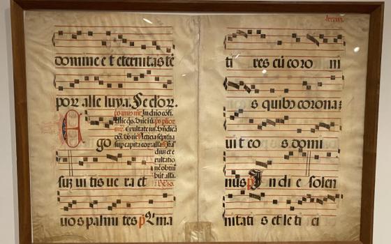 Bifolio from a "Choir Book," Spanish, 1400-1450. (Michael Centore)