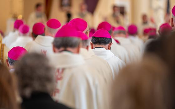 Bishops from around the country gather at the Basilica of the National Shrine of the Assumption of the Blessed Virgin Mary in Baltimore Nov. 10, 2025, for the opening Mass of the U.S. Conference of Catholic Bishops' fall plenary assembly. (OSV News/Catholic Review/Kevin J. Parks)